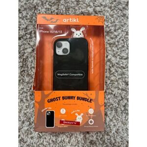 Artikl Ghost Bunny Bundle iPhone 15 14 13 MagSafe Silicone Case Black